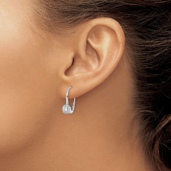 Aretes Colgantes con Cierre de Palanca en Oro de 14k y Diamantes de Laboratorio