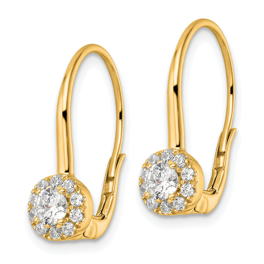 Aretes Colgantes con Cierre de Palanca en Oro de 14k y Diamantes de Laboratorio