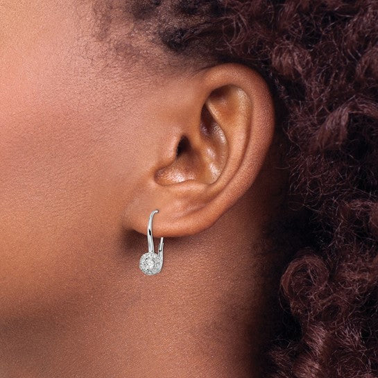 Aretes Colgantes con Cierre de Palanca en Oro de 14k y Diamantes de Laboratorio