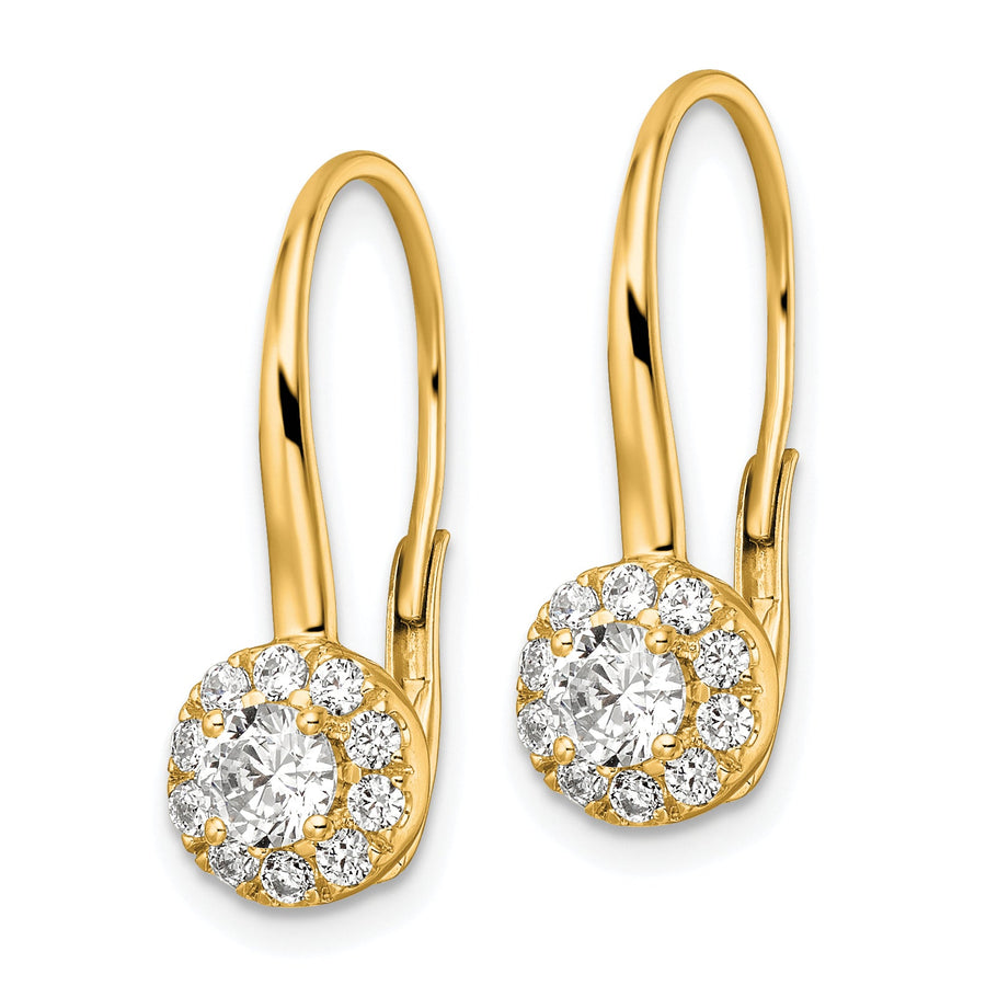 Aretes Colgantes con Cierre de Palanca en Oro de 14k y Diamantes de Laboratorio
