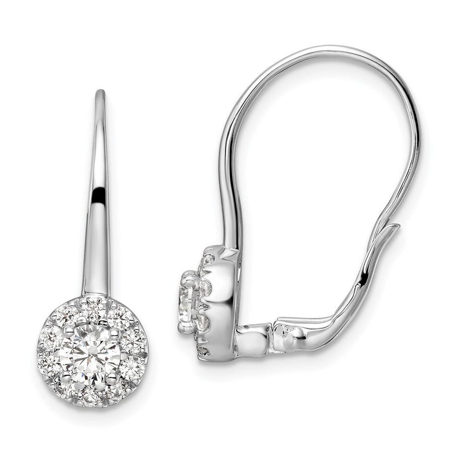Aretes Colgantes con Cierre de Palanca en Oro de 14k y Diamantes de Laboratorio