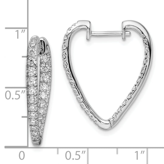 Aretes Aros In & Out con Diamantes en Oro Blanco de 14k Pulido