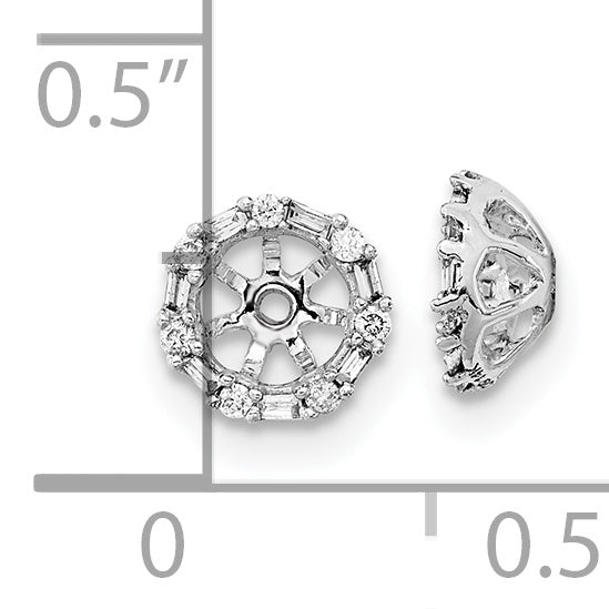 Fundas de Pendientes de Oro Blanco de 14k con Diamantes