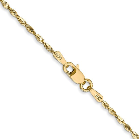 Cadena de Cuerda Ultrafina con Corte Diamantado de 14k, 22 pulgadas, 1.5 mm con Cierre de Langosta