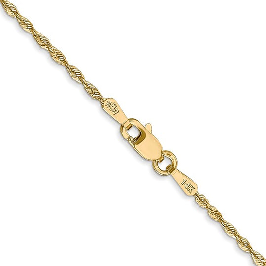 Cadena de Cuerda Ultrafina con Corte Diamantado de 14k, 22 pulgadas, 1.5 mm con Cierre de Langosta