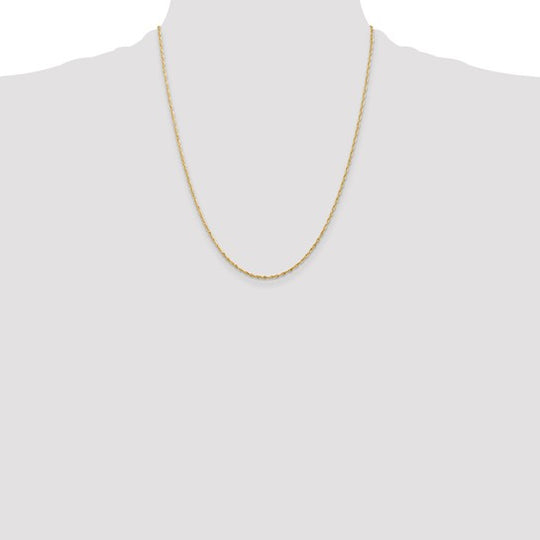 Cadena de Cuerda Ultrafina con Corte Diamantado de 14k, 22 pulgadas, 1.5 mm con Cierre de Langosta