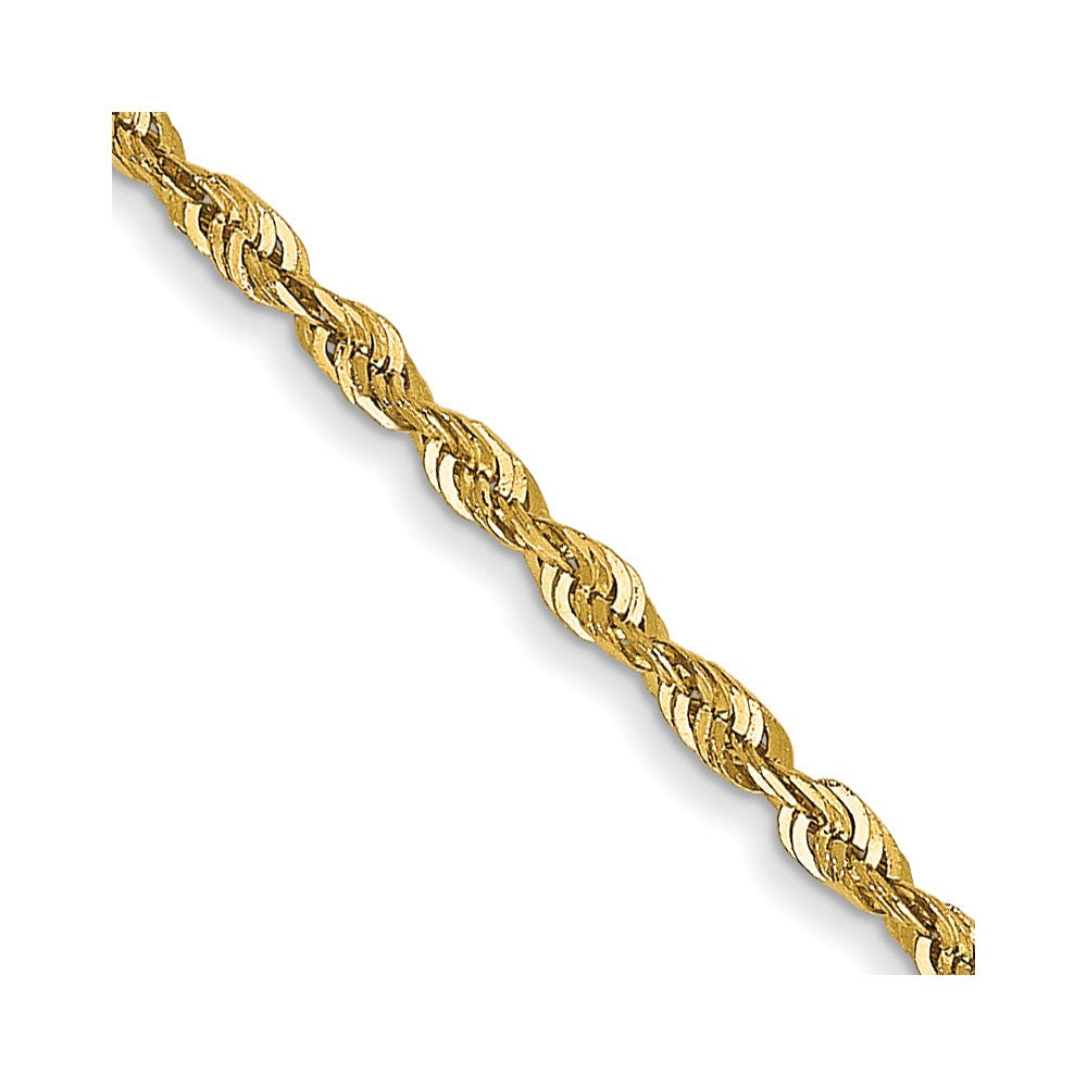 Cadena de Cuerda Ultrafina con Corte Diamantado de 14k, 22 pulgadas, 1.5 mm con Cierre de Langosta