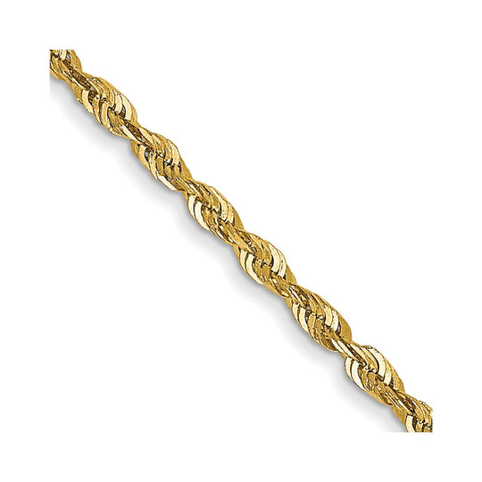 Cadena de Cuerda Ultrafina con Corte Diamantado de 14k, 22 pulgadas, 1.5 mm con Cierre de Langosta