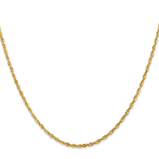 14K Yellow Gold Chain – 22 inches, 2mm Ultra Diamond-cut with Lobster Clasp