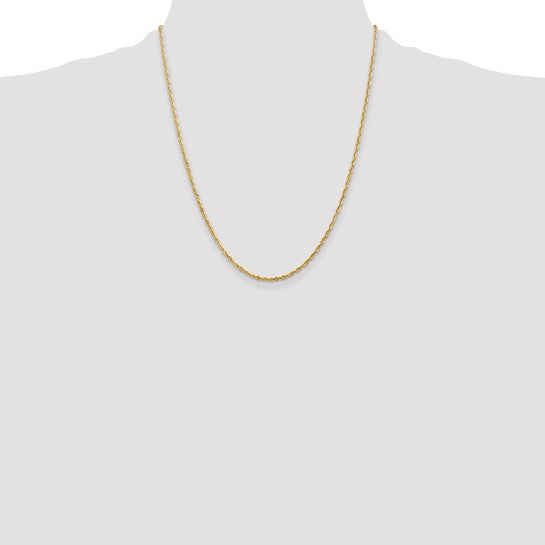 14K Yellow Gold Chain – 22 inches, 2mm Ultra Diamond-cut with Lobster Clasp