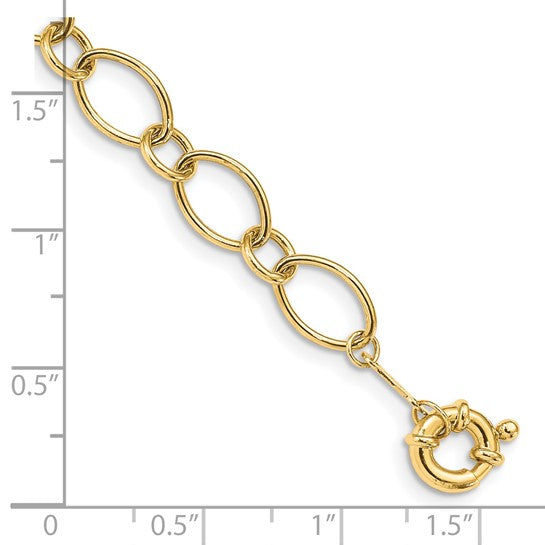 Pulsera de Diseño con Óvalos y Círculos en Oro de 14k