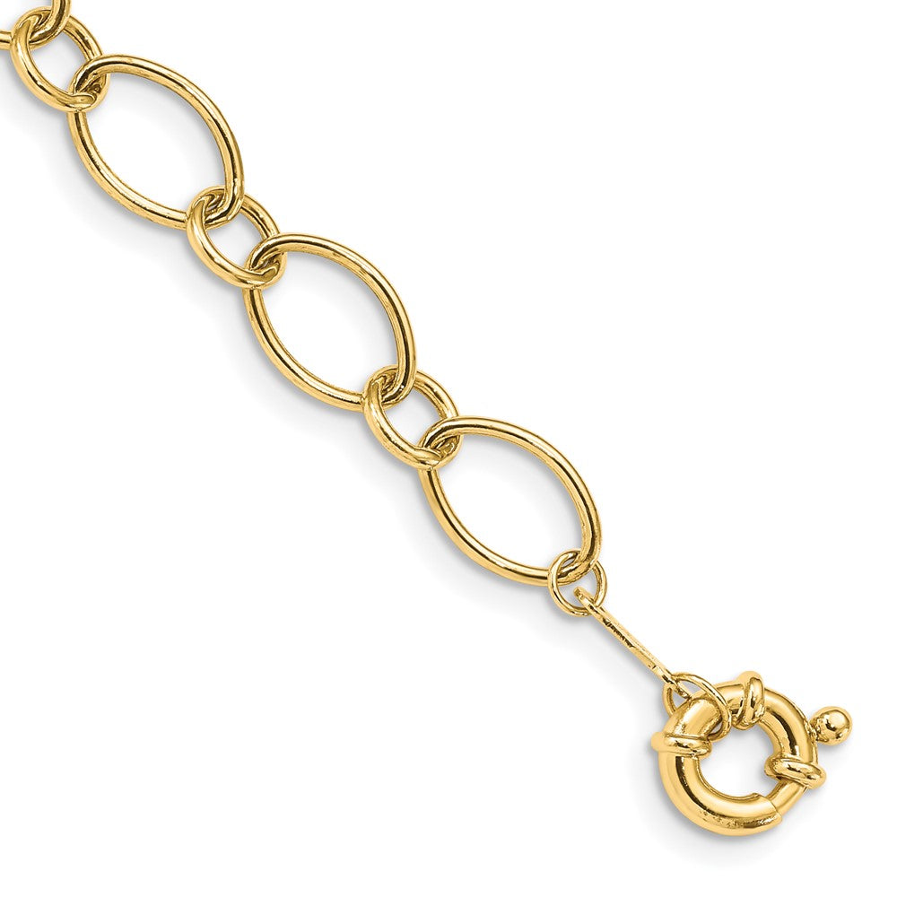 Pulsera de Diseño con Óvalos y Círculos en Oro de 14k