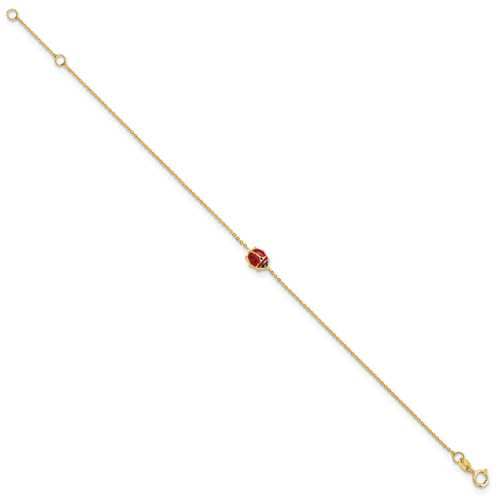 Pulsera 14K Enameleda con Mariquita