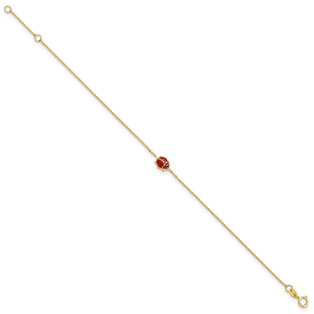 Pulsera 14K Enameleda con Mariquita