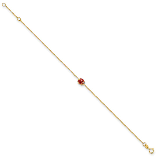 Pulsera 14K Enameleda con Mariquita