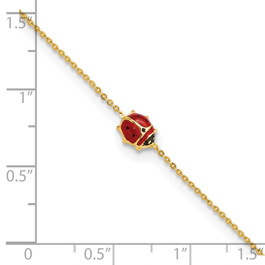 Pulsera 14K Enameleda con Mariquita