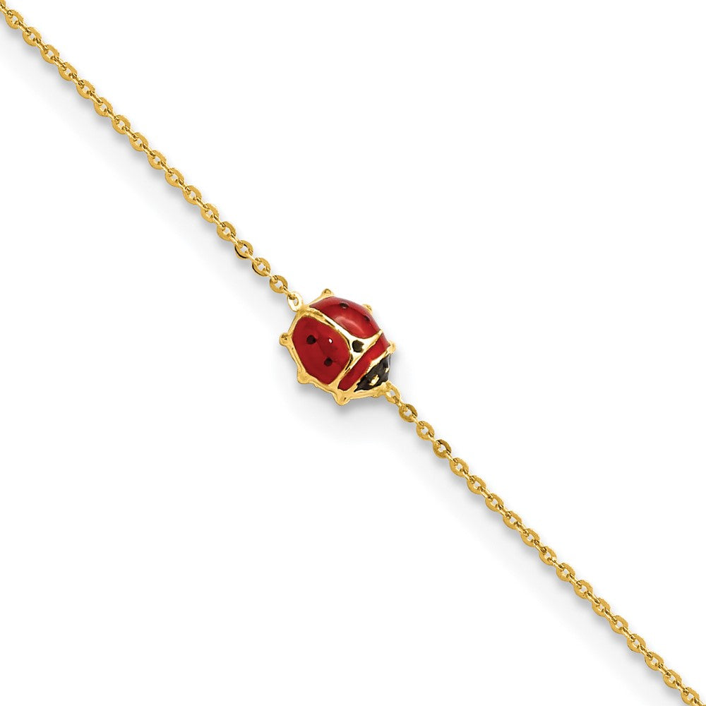 Pulsera 14K Enameleda con Mariquita