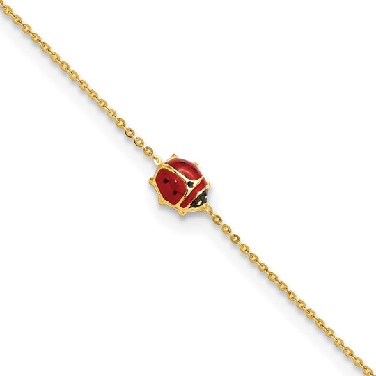 Pulsera 14K Enameleda con Mariquita