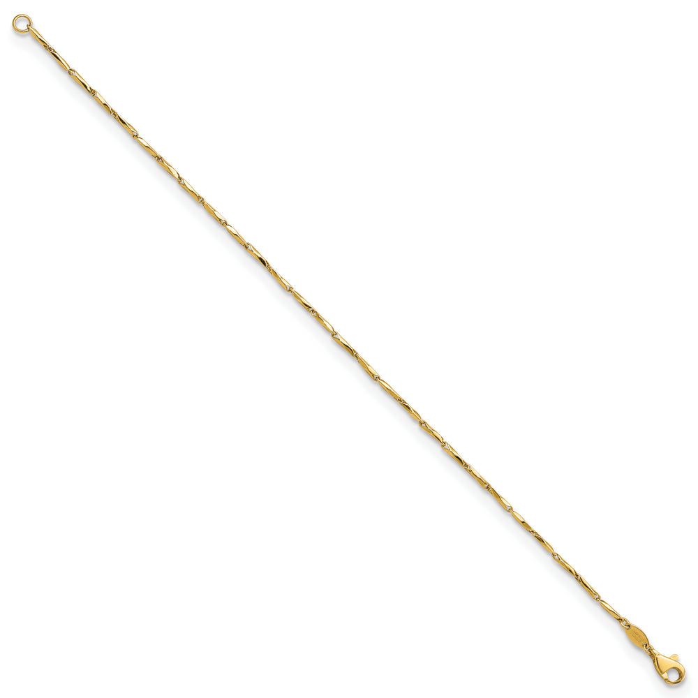 Pulsera con Enlaces de Diseño en Oro de 14k Pulido de 7.25 Pulgadas