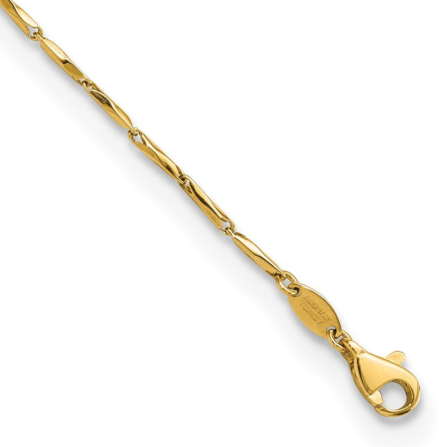 Pulsera con Enlaces de Diseño en Oro de 14k Pulido de 7.25 Pulgadas