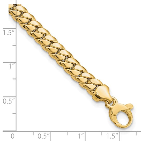 Pulsera de Enlace Fancy Pulida de Oro Amarillo de 14K