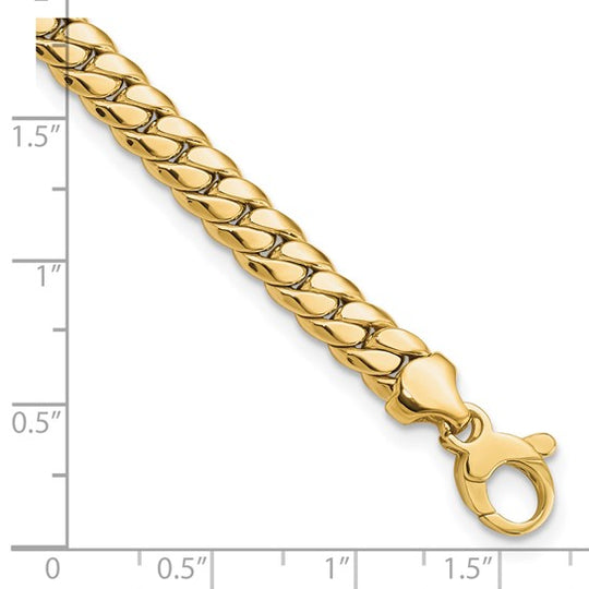 Pulsera de Enlace Fancy Pulida de Oro Amarillo de 14K