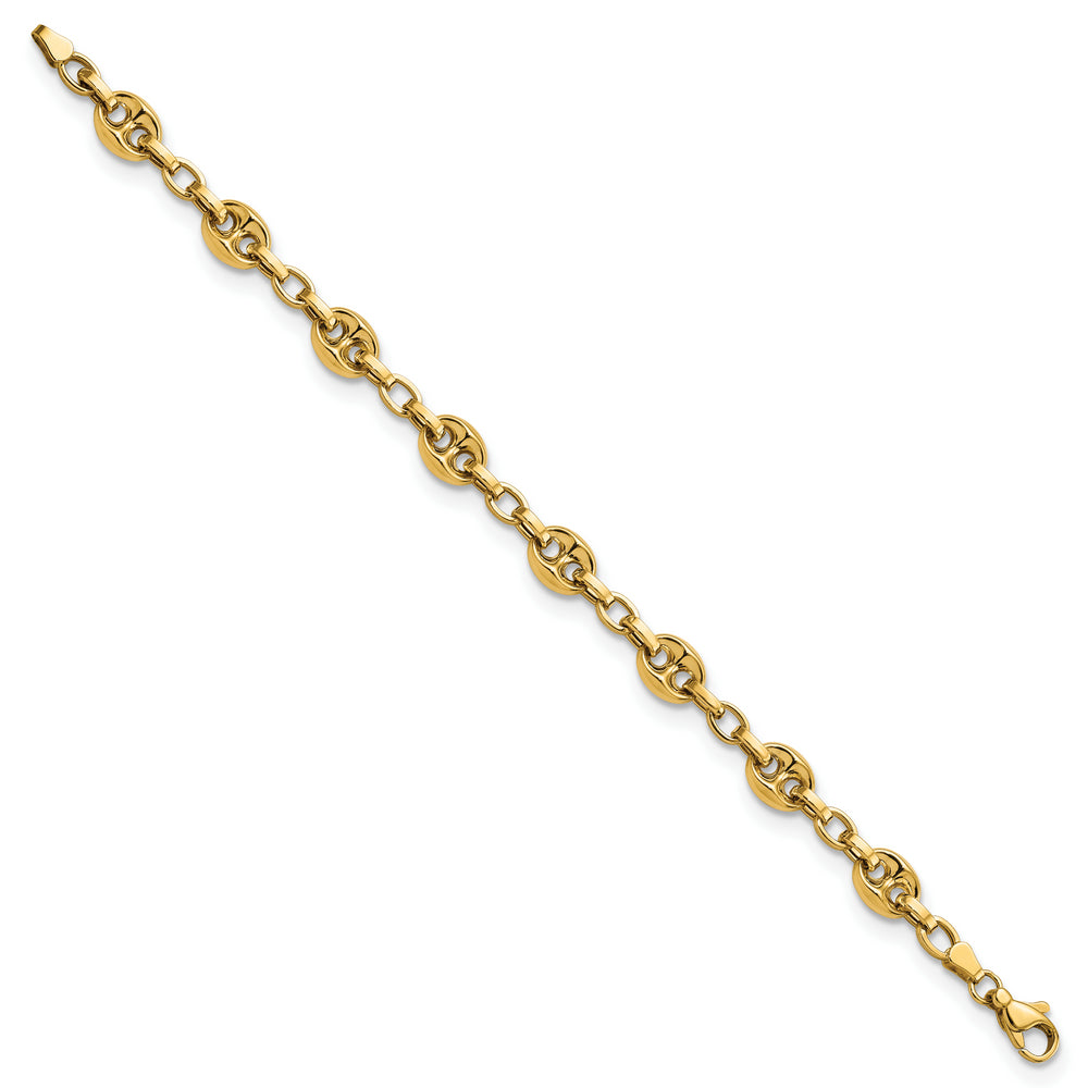 Pulsera 14K de Enlace Fancy Pulido 7.75 Pulgadas