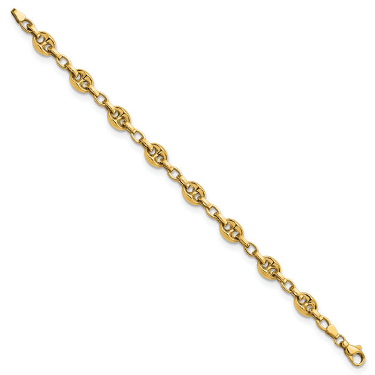 Pulsera 14K de Enlace Fancy Pulido 7.75 Pulgadas