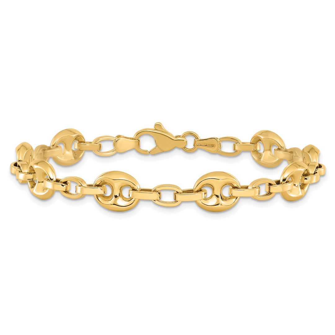 Pulsera 14K de Enlace Fancy Pulido 7.75 Pulgadas