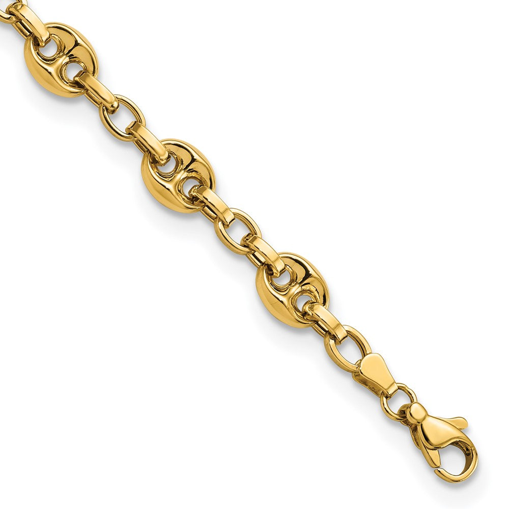 Pulsera 14K de Enlace Fancy Pulido 7.75 Pulgadas