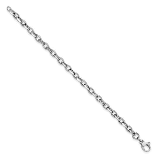 Pulsera de Eslabones Elegantes Pulidos en Oro Blanco de 14K
