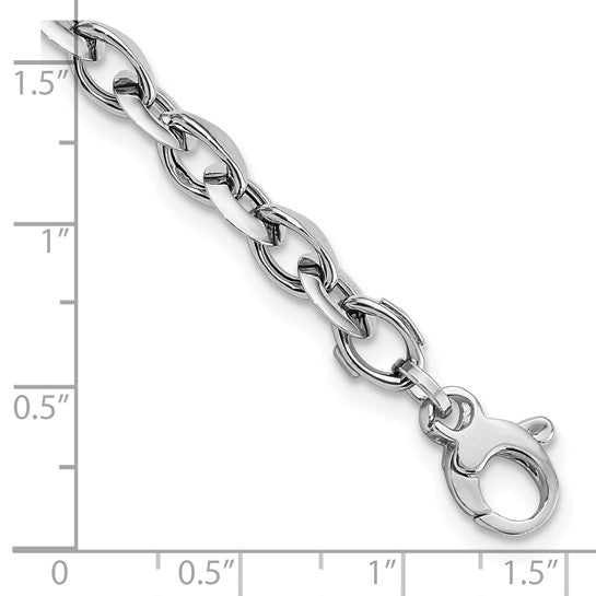 Pulsera de Eslabones Elegantes Pulidos en Oro Blanco de 14K