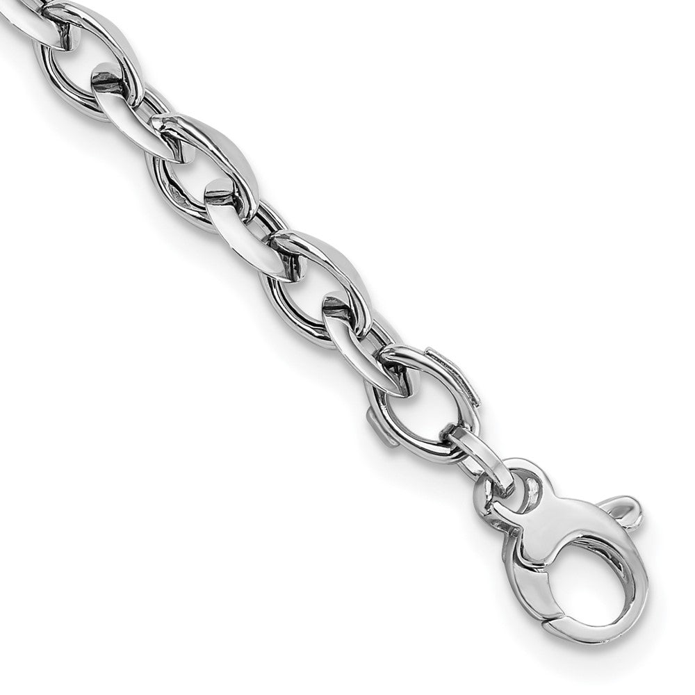 Pulsera de Eslabones Elegantes Pulidos en Oro Blanco de 14K