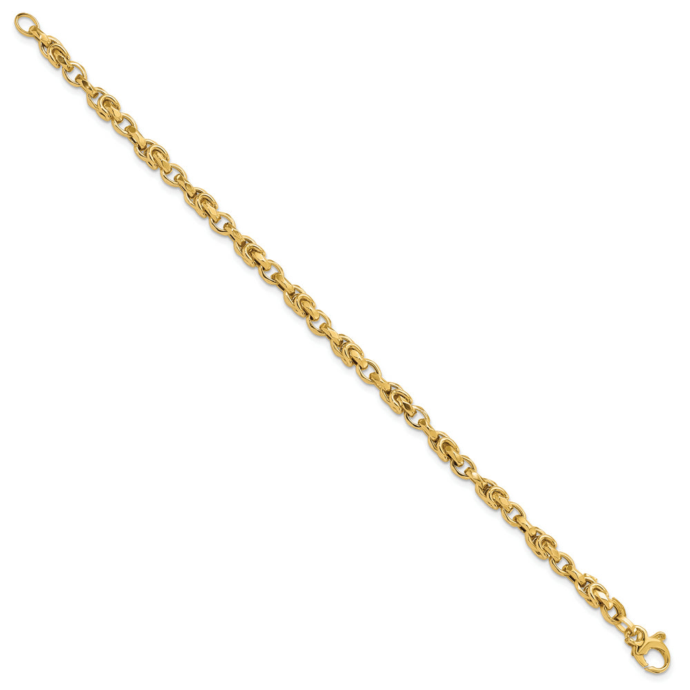 Pulsera de Enlaces de Estilo Bizantino en Oro de 14k Pulido
