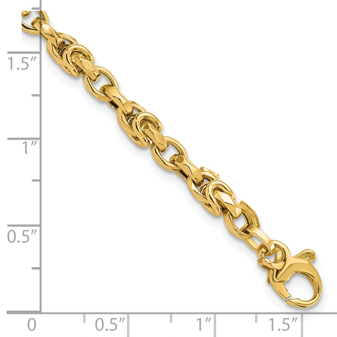 Pulsera de Enlaces de Estilo Bizantino en Oro de 14k Pulido