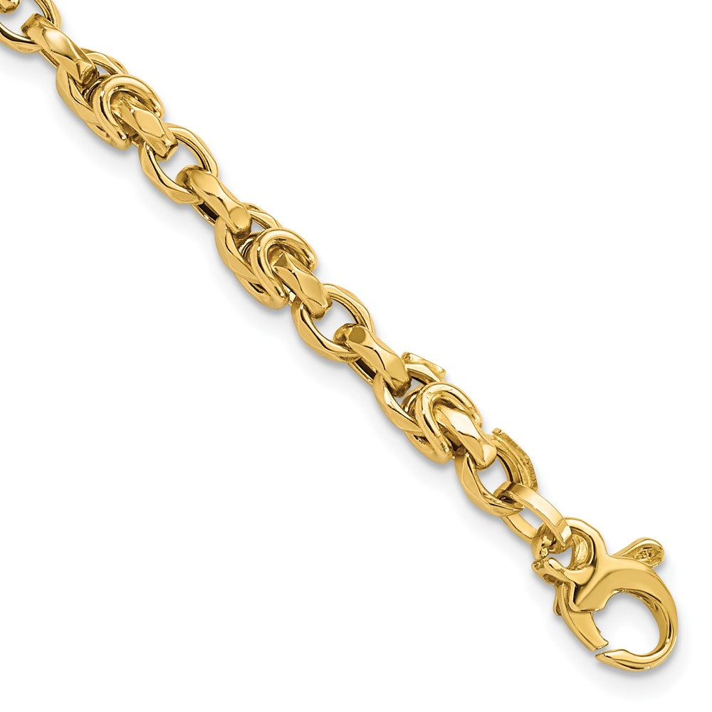 Pulsera de Enlaces de Estilo Bizantino en Oro de 14k Pulido