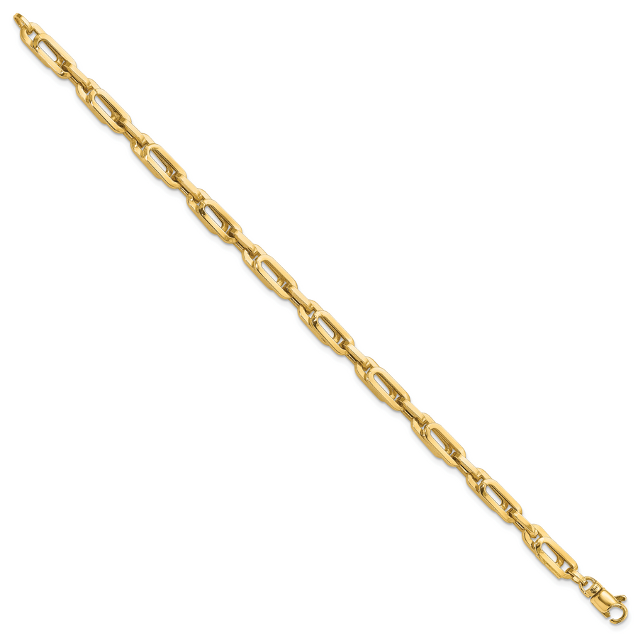 Pulsera de Enlace Elegante para Hombre 14K Oro Pulido