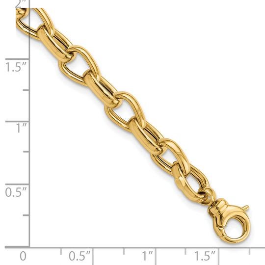 Pulsera con Enlaces de Diseño en Oro de 14k Pulido