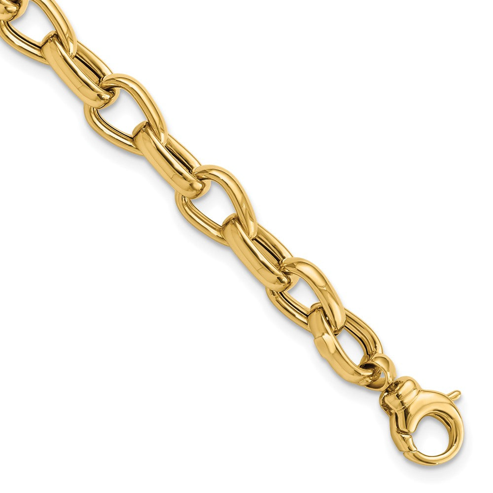 Pulsera con Enlaces de Diseño en Oro de 14k Pulido