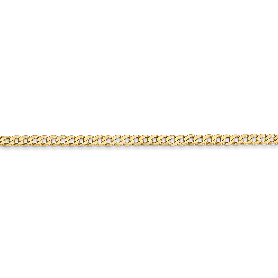 Cadena plana biselada de 14k y 2,2 mm
