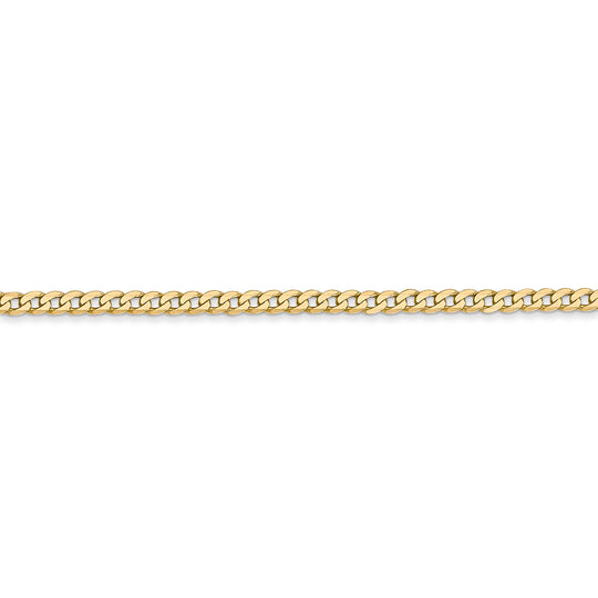 Cadena plana biselada de 14k y 2,2 mm