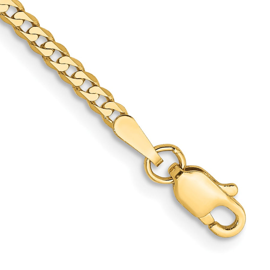 Tobillera 14K 10 Pulgadas 3.5mm Figaro Semi-Sólido con Cierre de Langosta
