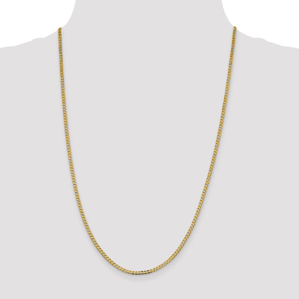 Cadena plana biselada de 14k y 2,3 mm