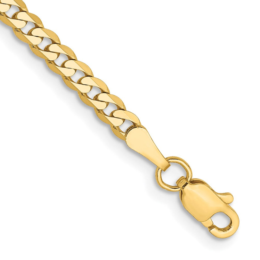 Tobillera de Oro Amarillo 14K de 9 Pulgadas (2.9 mm) con Cierre de Langosta y Biselado