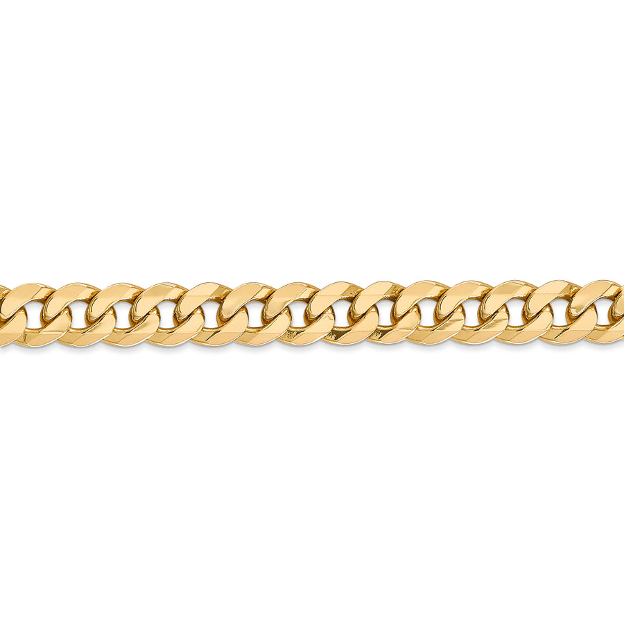 Cadena de Eslabones Planos Biselados de 14k, 22 Pulgadas y 8 mm con Cierre Tipo Langosta