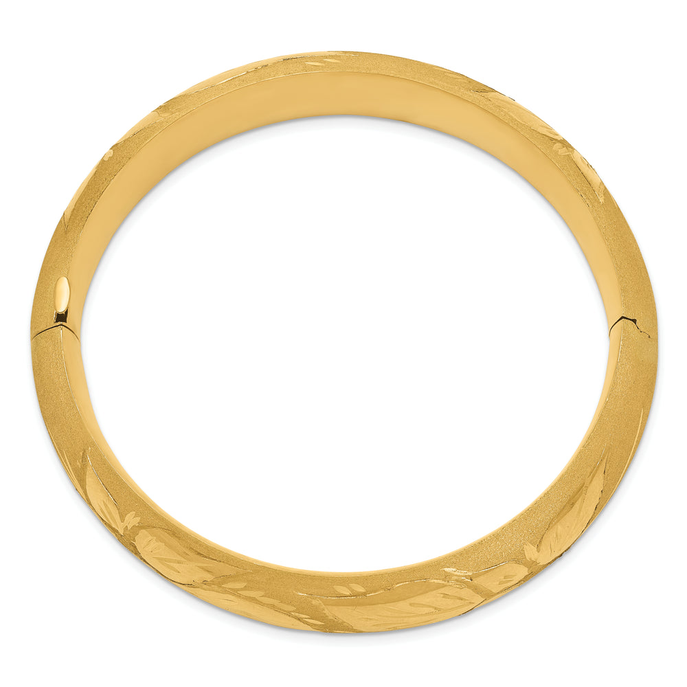 14K Yellow Gold Florentine Engraved Oversized Articulated Bracelet (11/16")