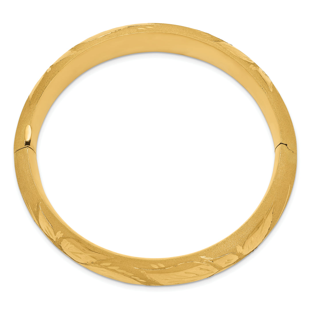 14K Yellow Gold Florentine Engraved Oversized Articulated Bracelet (11/16")