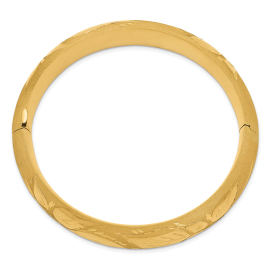 14K Yellow Gold Florentine Engraved Oversized Articulated Bracelet (11/16")