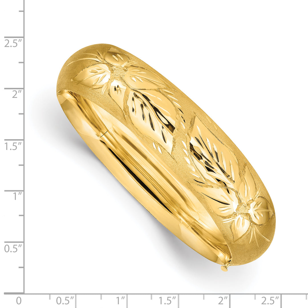 14K Yellow Gold Florentine Engraved Oversized Articulated Bracelet (11/16")