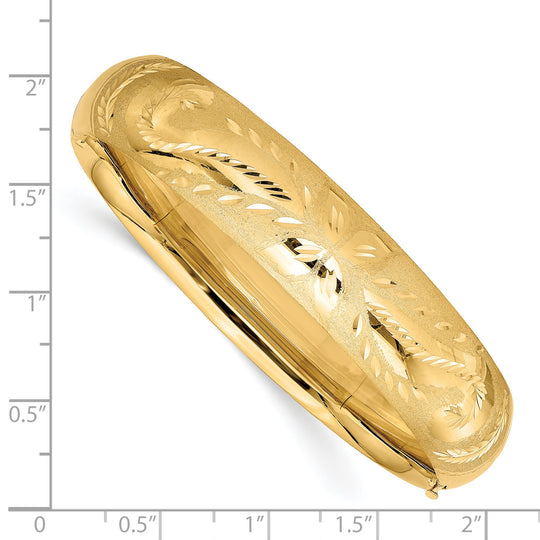 14K (9/16) Yellow Gold Engraved Florentine Articulated Bracelet